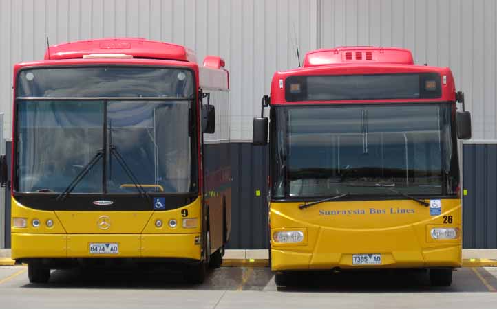 Sunraysia Mercedes O500LE Volgren CR228L 9 & Bustech XDi 26